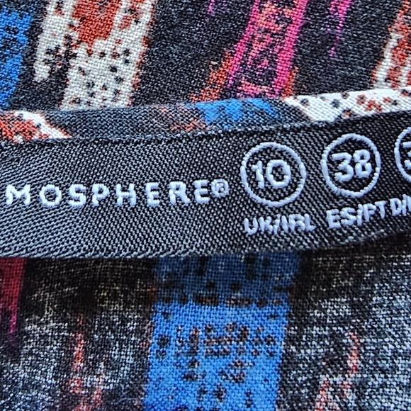 Atmosphere Aztec Geometric Blue and Pink A-line Resort Midi Dress - Picture 2 of 13